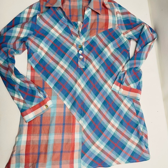 Soft surroundings womens plaid button down tunic size S - Picture 4 of 8